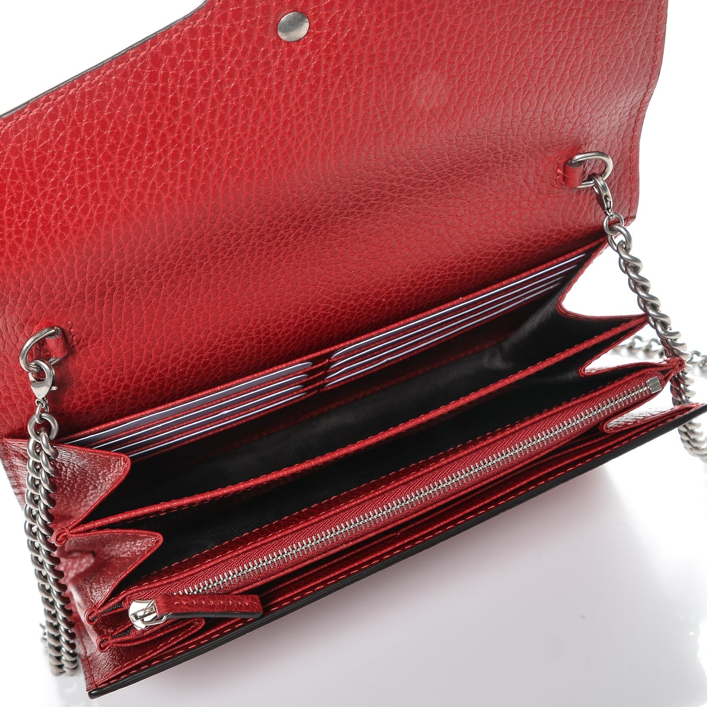 Calfskin Mini Dionysus Chain Wallet Hibiscus Red
