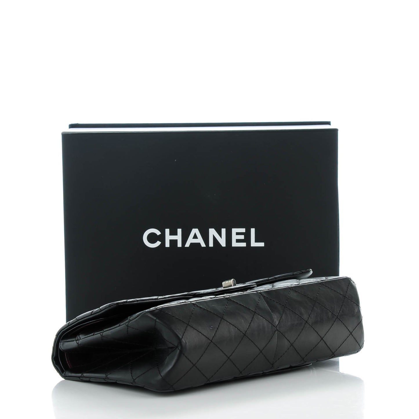 Aged Calfskin Quilted 2.55 Reissue 227 Flap Black