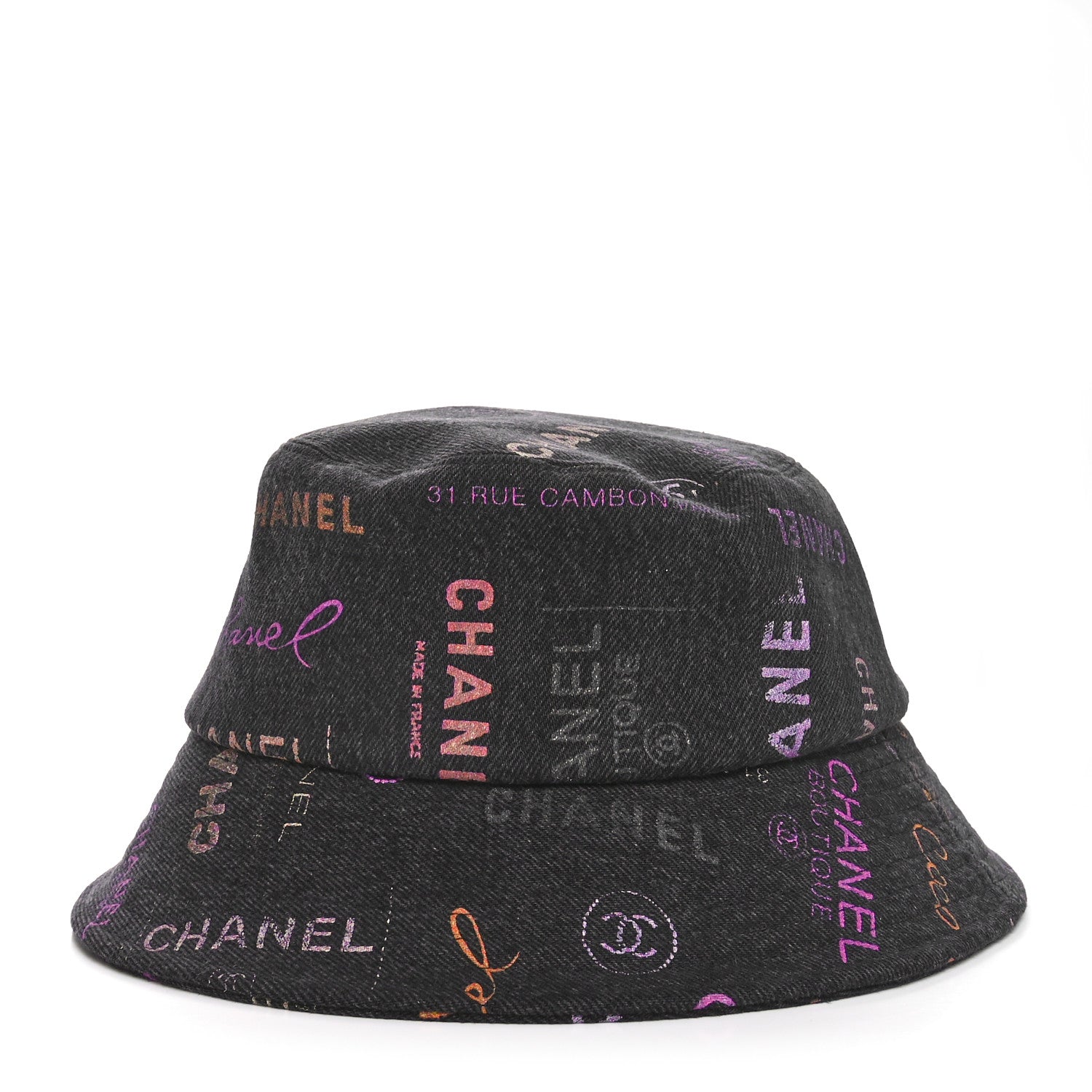 Chanel Denim Mood Cloche Bucket Hat S Black 1 of 9