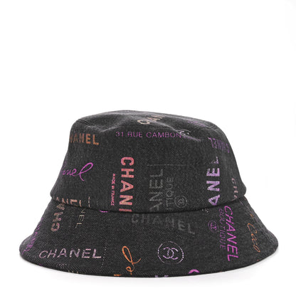 Chanel Denim Mood Cloche Bucket Hat S Black 1 of 9