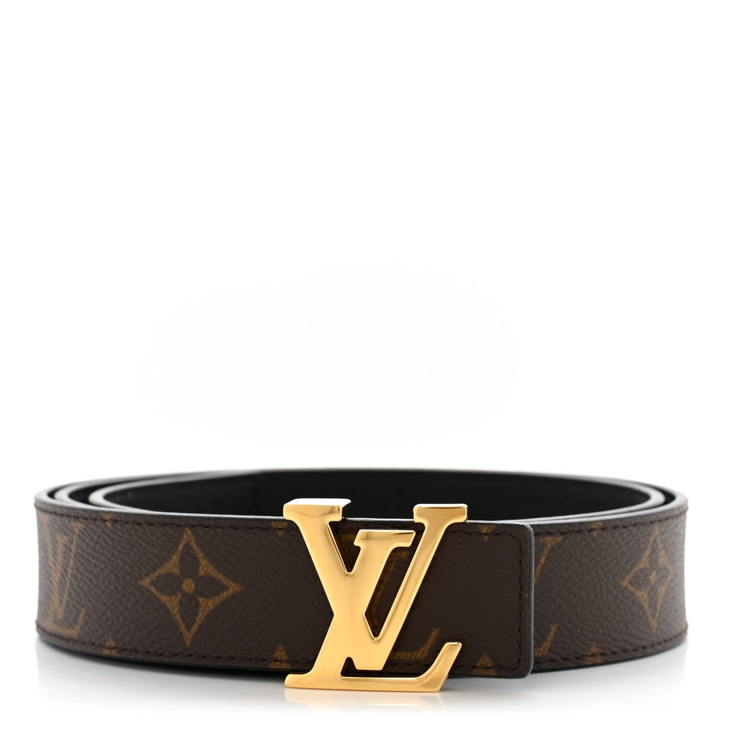 Calfskin Monogram 30mm LV Initiales Reversible Belt 85 34 Black