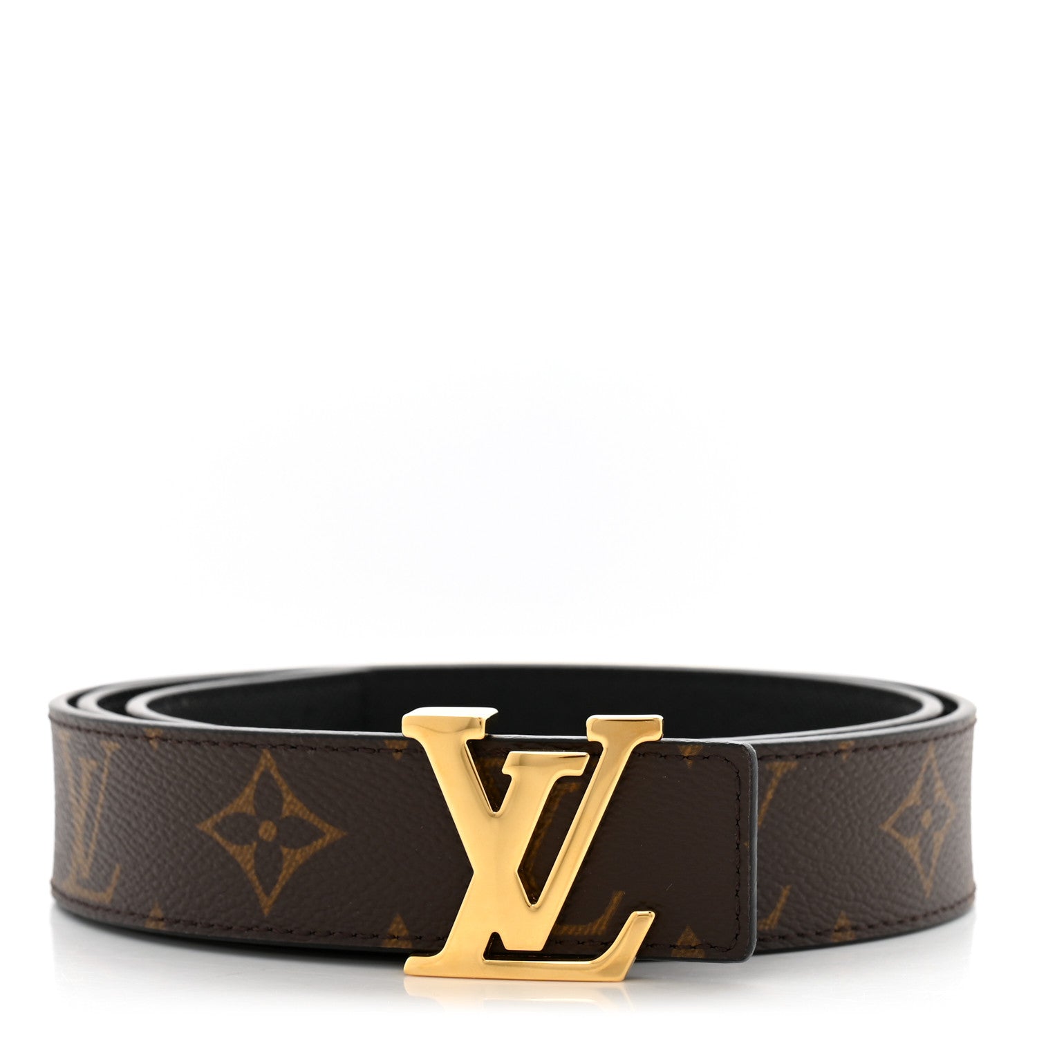 Louis Vuitton Calfskin Monogram 30mm LV Initiales Reversible Belt 85 34 Black 1 of 7