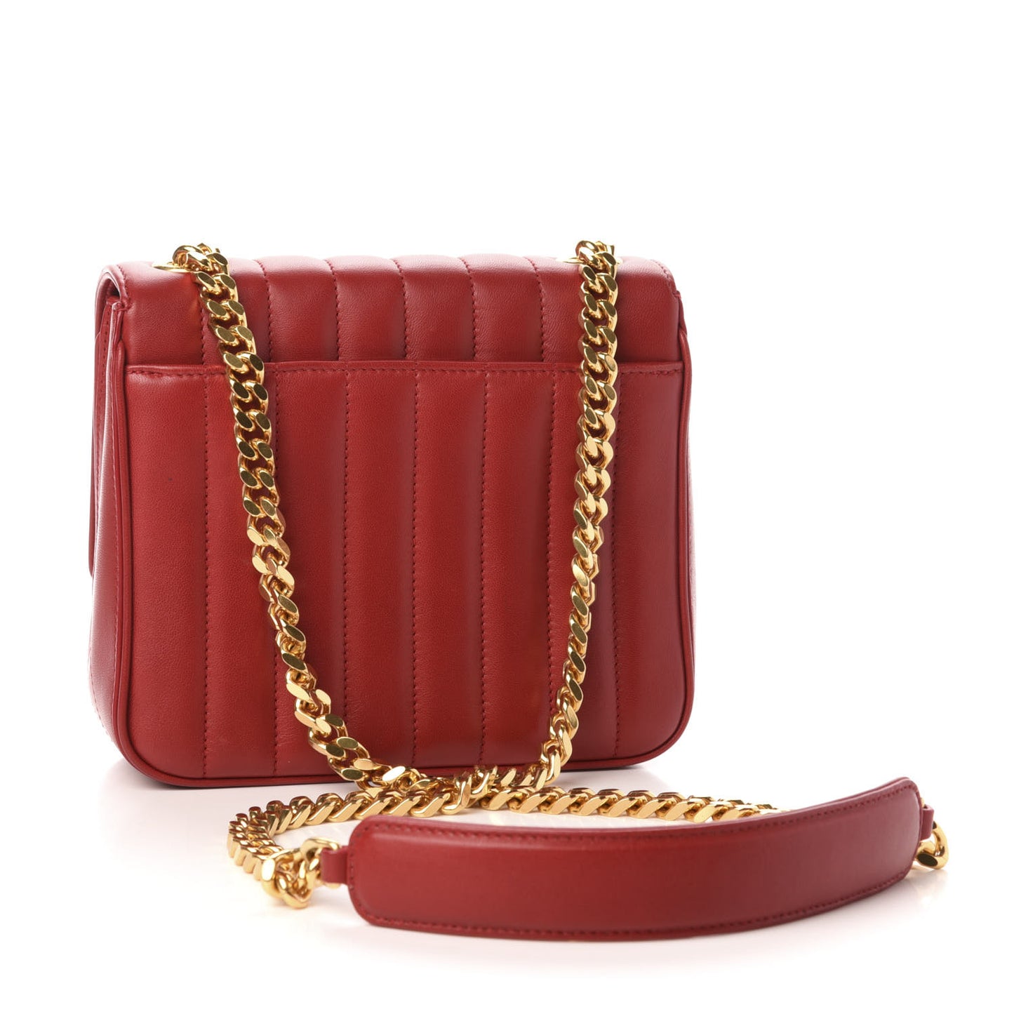Lambskin Matelasse Monogram Medium Vicky Chain Bag Rouge Eros