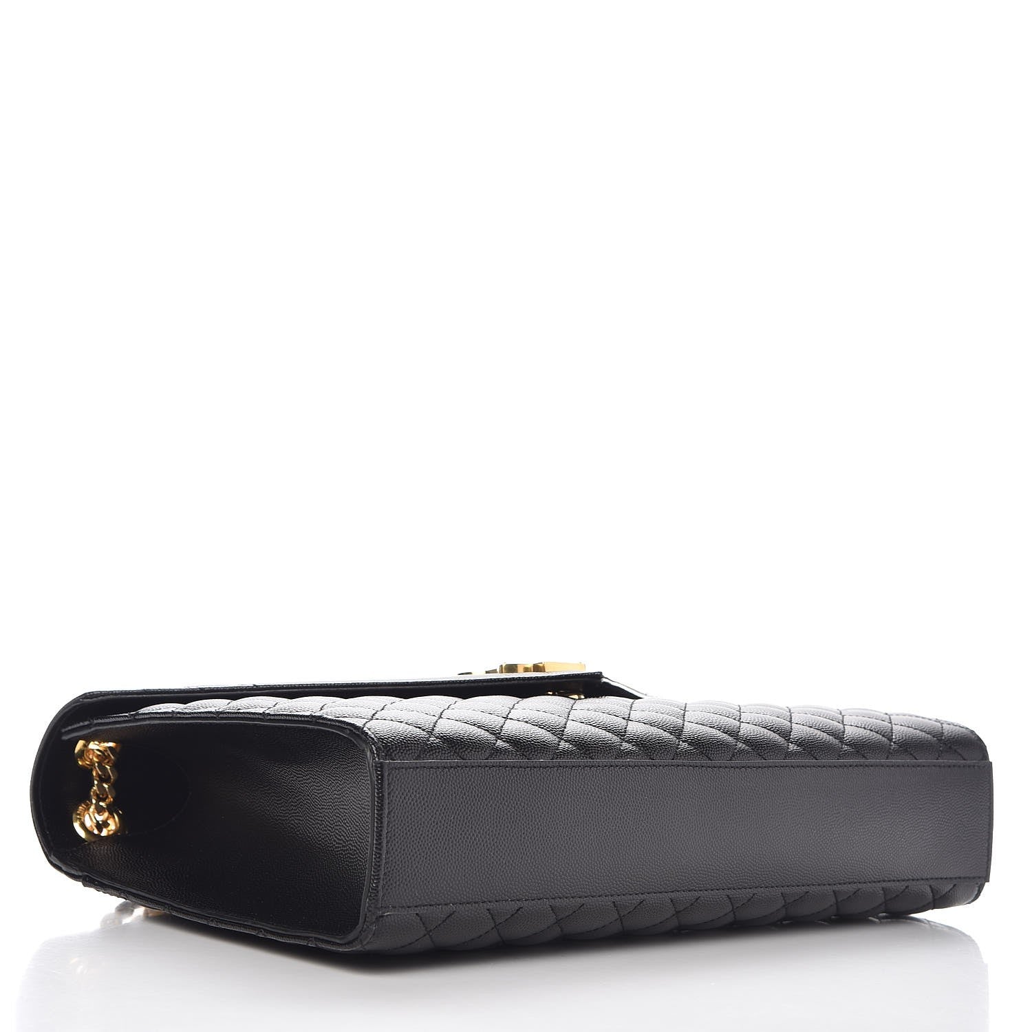Saint Laurent Grain De Poudre Textured Mixed Matelasse Large Triquilt Monogram Satchel Black 4 of 7