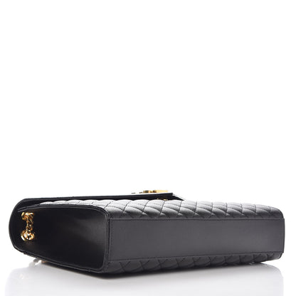 Saint Laurent Grain De Poudre Textured Mixed Matelasse Large Triquilt Monogram Satchel Black 4 of 7