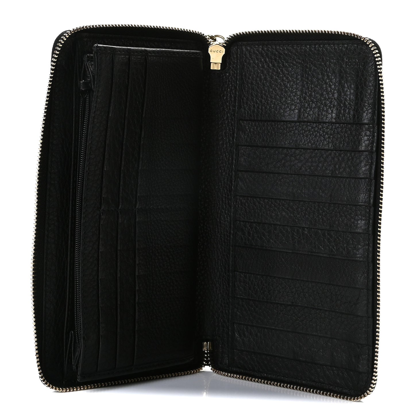 Pebbled Calfskin Soho Zip Around Wallet Black