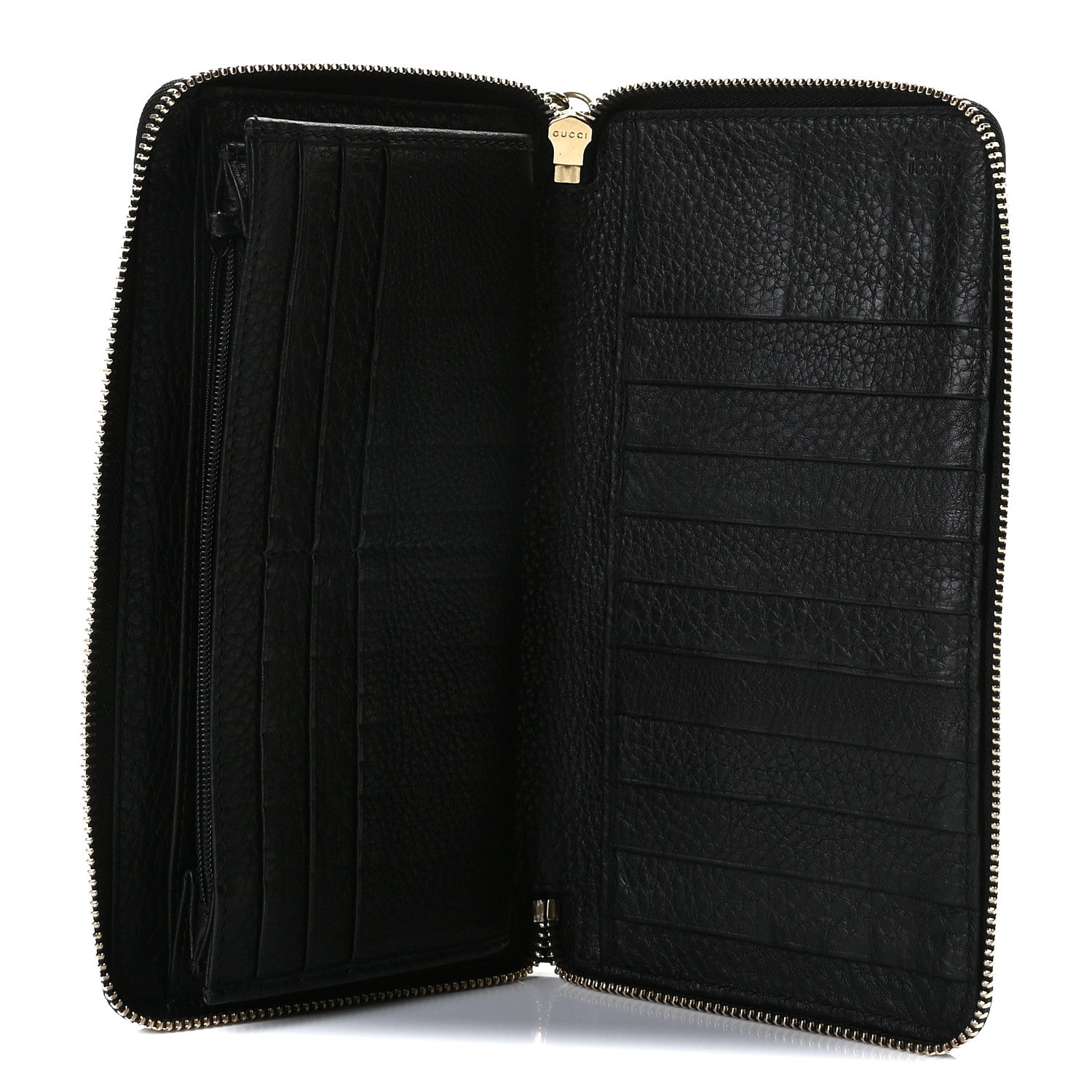 Gucci Pebbled Calfskin Soho Zip Around Wallet Black 5 of 7