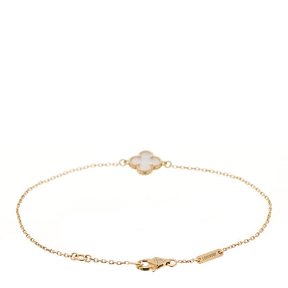 Van Cleef & Arpels 18K Yellow Gold Mother of Pearl Sweet Alhambra Bracelet 3 of 6