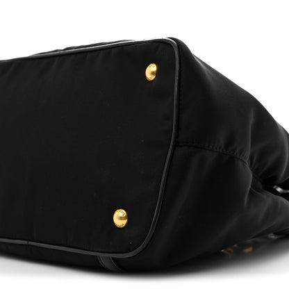 Prada Tessuto Nylon Soft Calf Tote Black 10 of 13