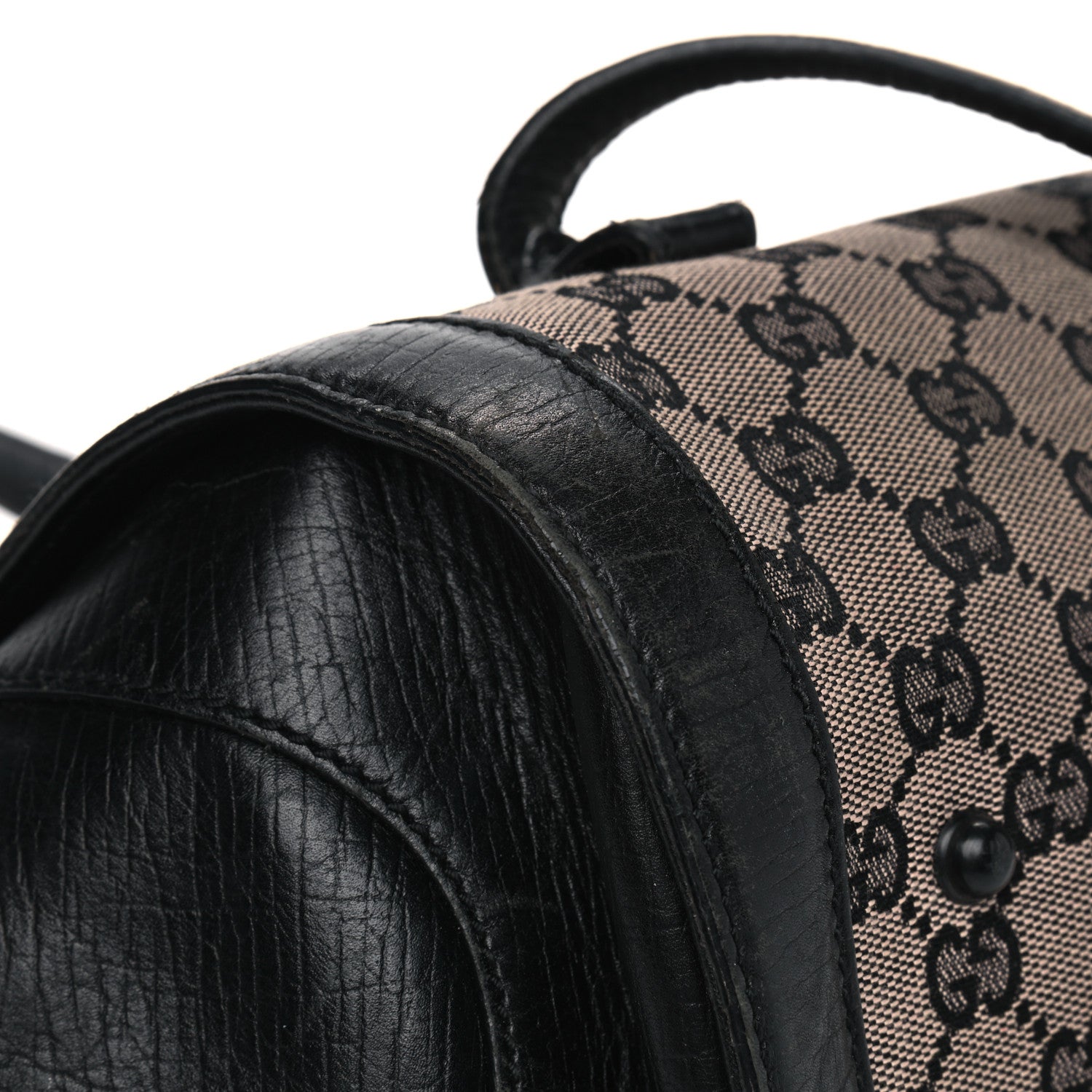 Gucci Monogram Bamboo Bullet Handbag Black 10 of 16