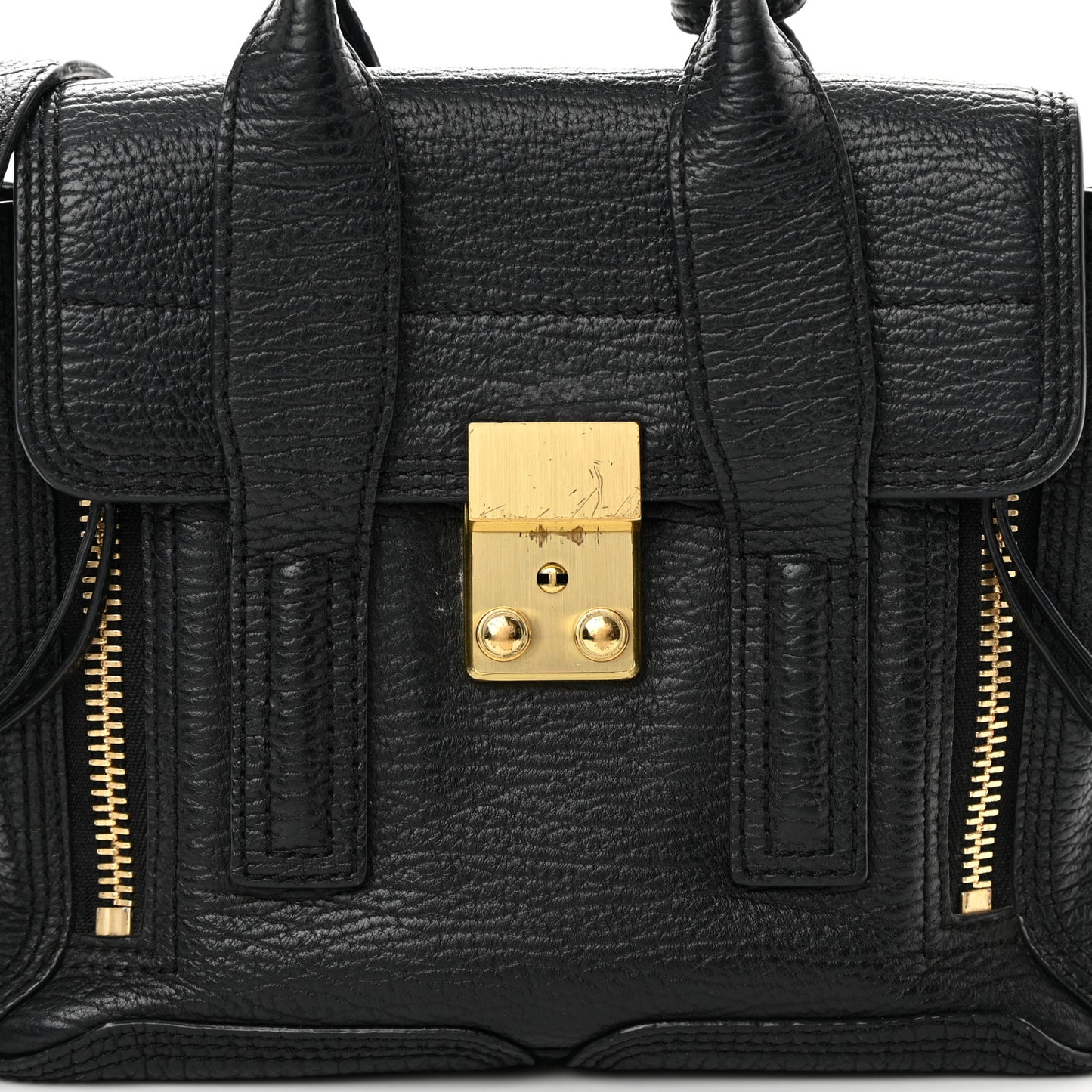 Textured Calfskin Mini Pashli Satchel Black