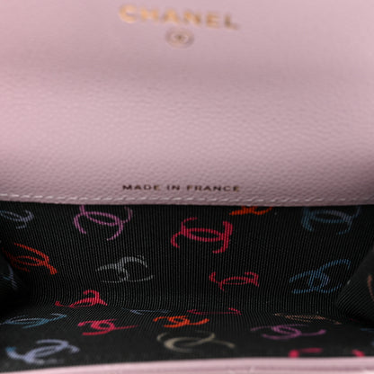 Chanel Caviar Quilted Flap Card Holder Wallet Light Purple 5 of 9