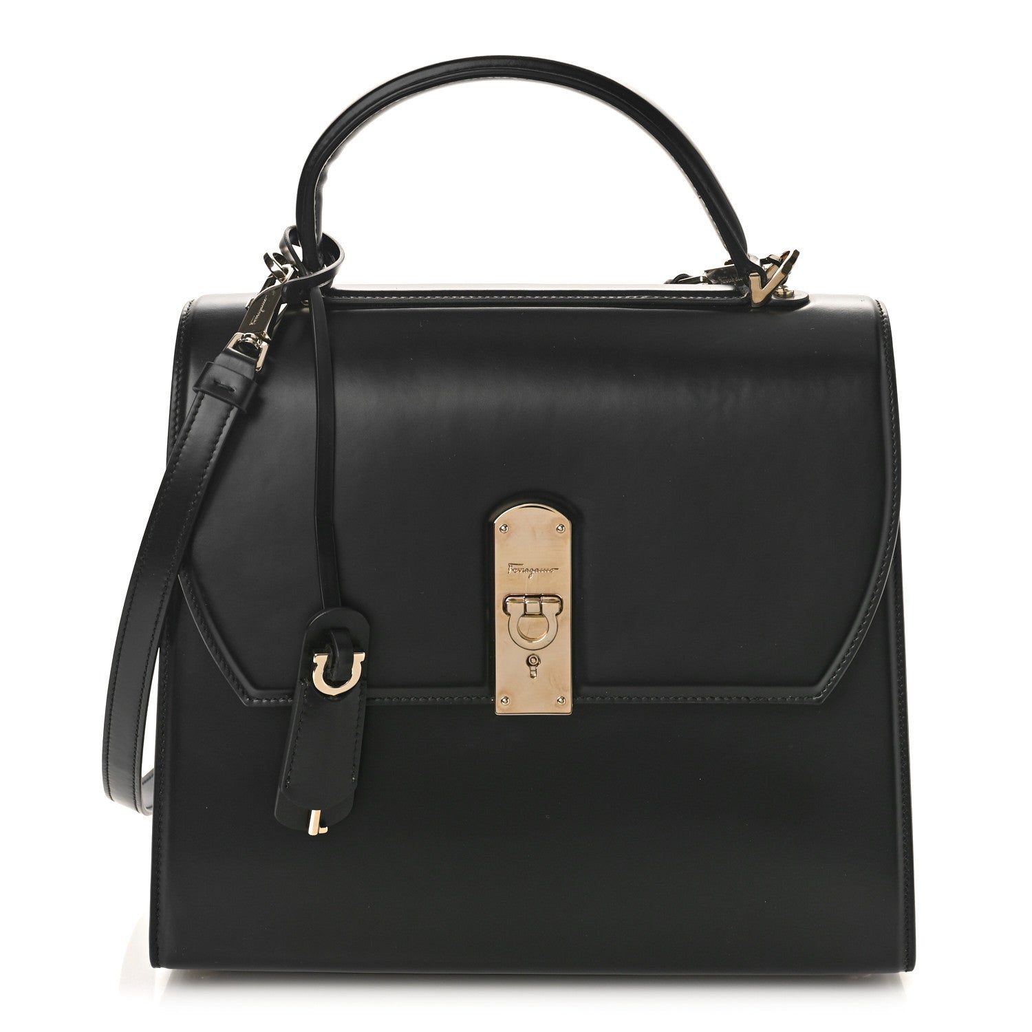 Salvatore Ferragamo Smooth Calfskin Medium Boxyz Black 1 of 8