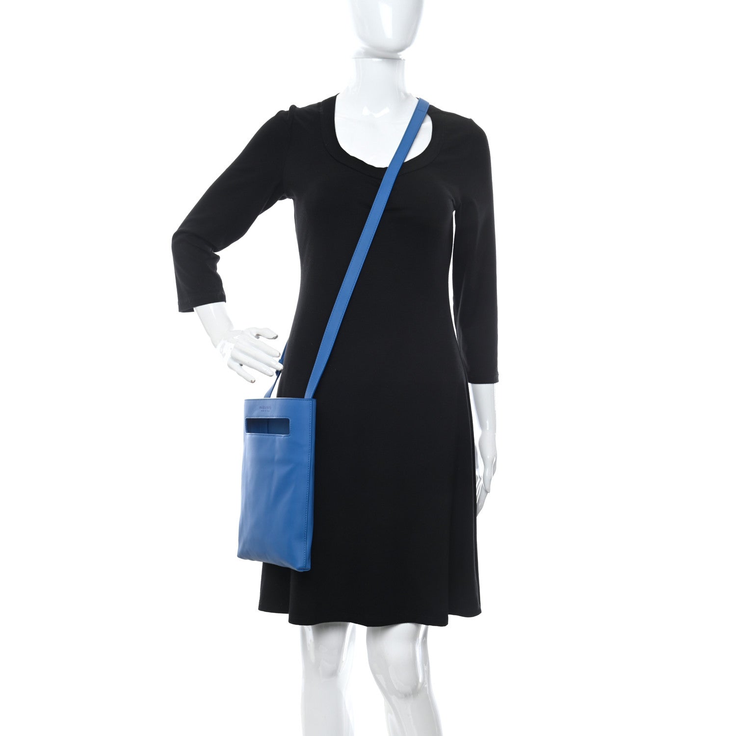 Bottega Veneta Nappa VN Crossbody Messenger Bag Blue 2 of 10