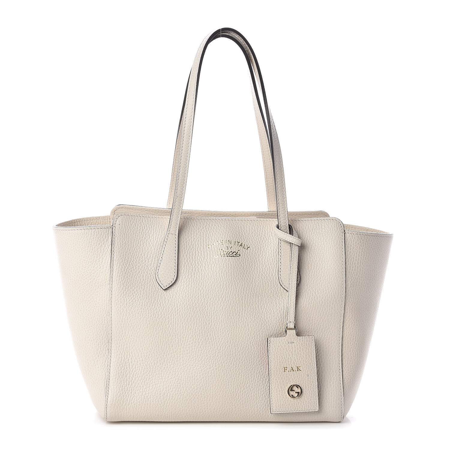 Gucci Dollar Calfskin Small Swing Tote Mystic White 1 of 9