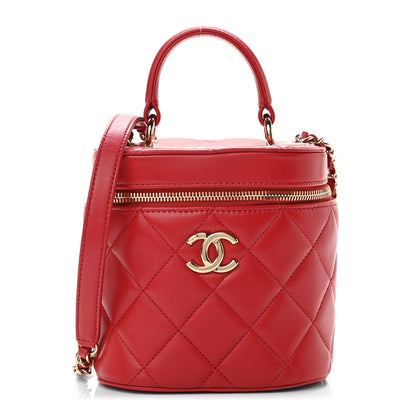 Chanel Lambskin Quilted Trendy Vanity Case Red 1 of 11