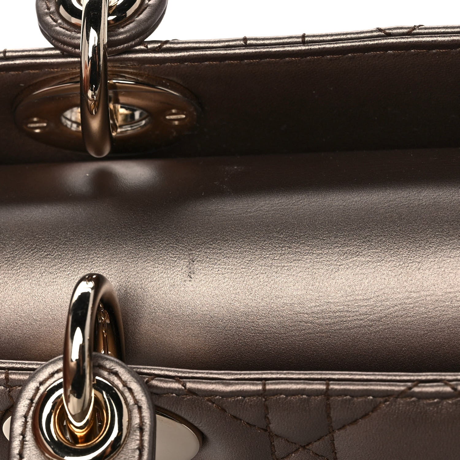 Christian Dior Metallic Lambskin Cannage Gradient Small My ABCDior Lady Dior Metal Rose 9 of 13