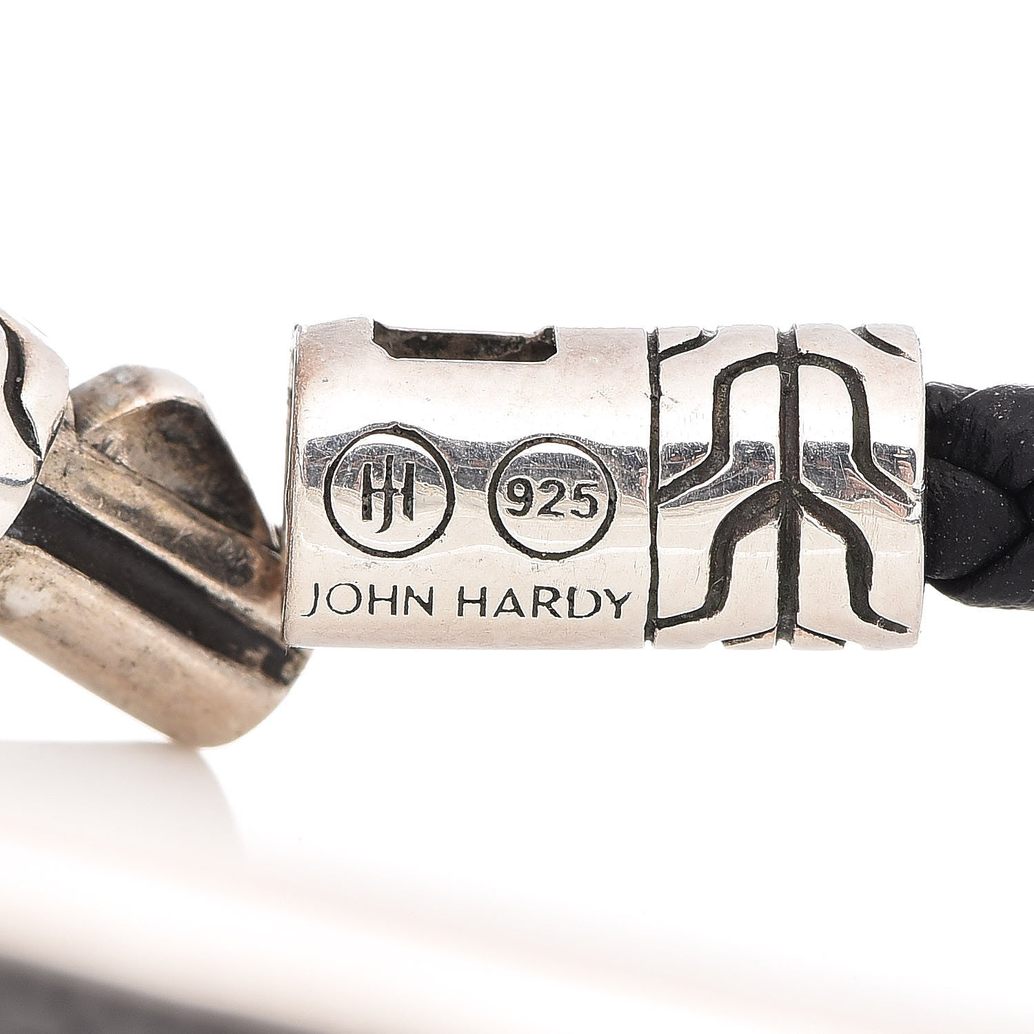 John Hardy Sterling Silver Calfskin Black Sapphire 4mm Classic Chain Station Bracelet 5 of 6