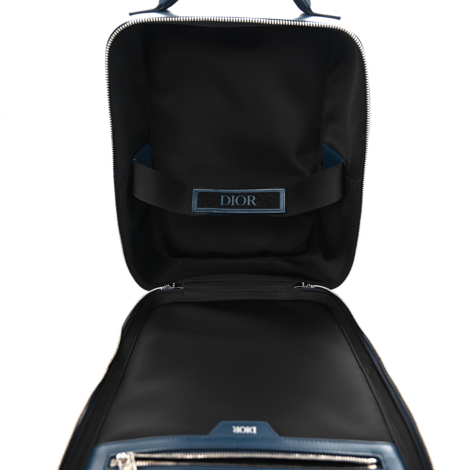 Christian Dior Calfskin Perforated Oblique Galaxy Marsupio World Tour Pelle Sling Navy Blue 5 of 12