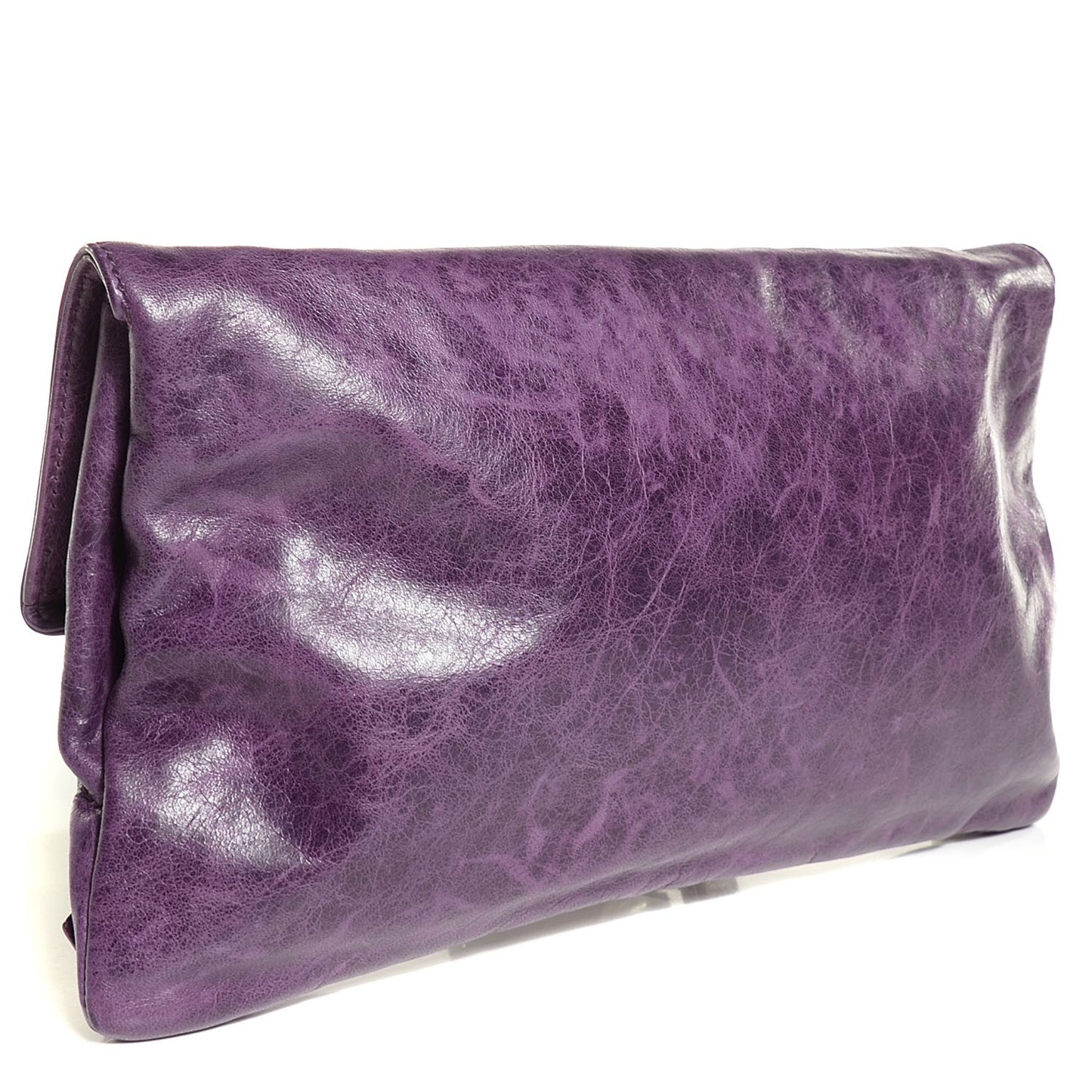 Agneau Giant 21 Silver Hardware Envelope Clutch Raisin