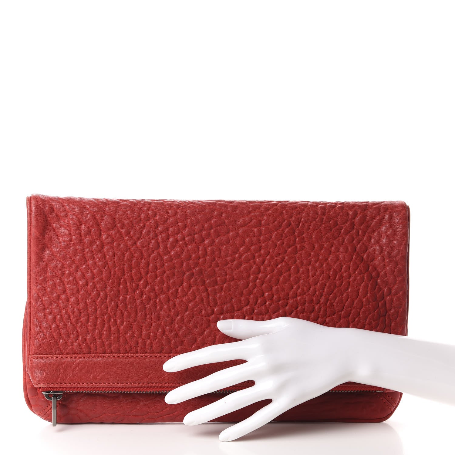 Alexander Wang Textured Lambskin Dumbo Fold Over Clutch Cayenne 2 of 8