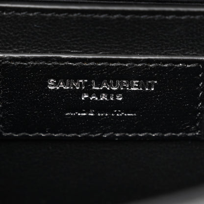 Saint Laurent Grain De Poudre Textured Mixed Matelasse Triquilt Small Monogram Satchel Black 6 of 10