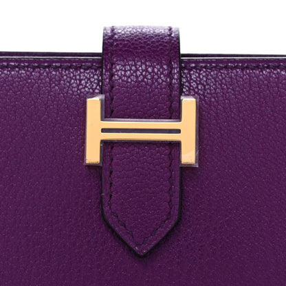 Hermes Chevre Mysore Mini Bearn Wallet Anemone 8 of 10