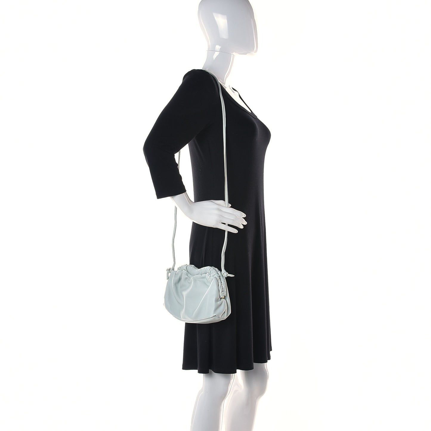 Lambskin Mini Cloud Clutch Seafoam