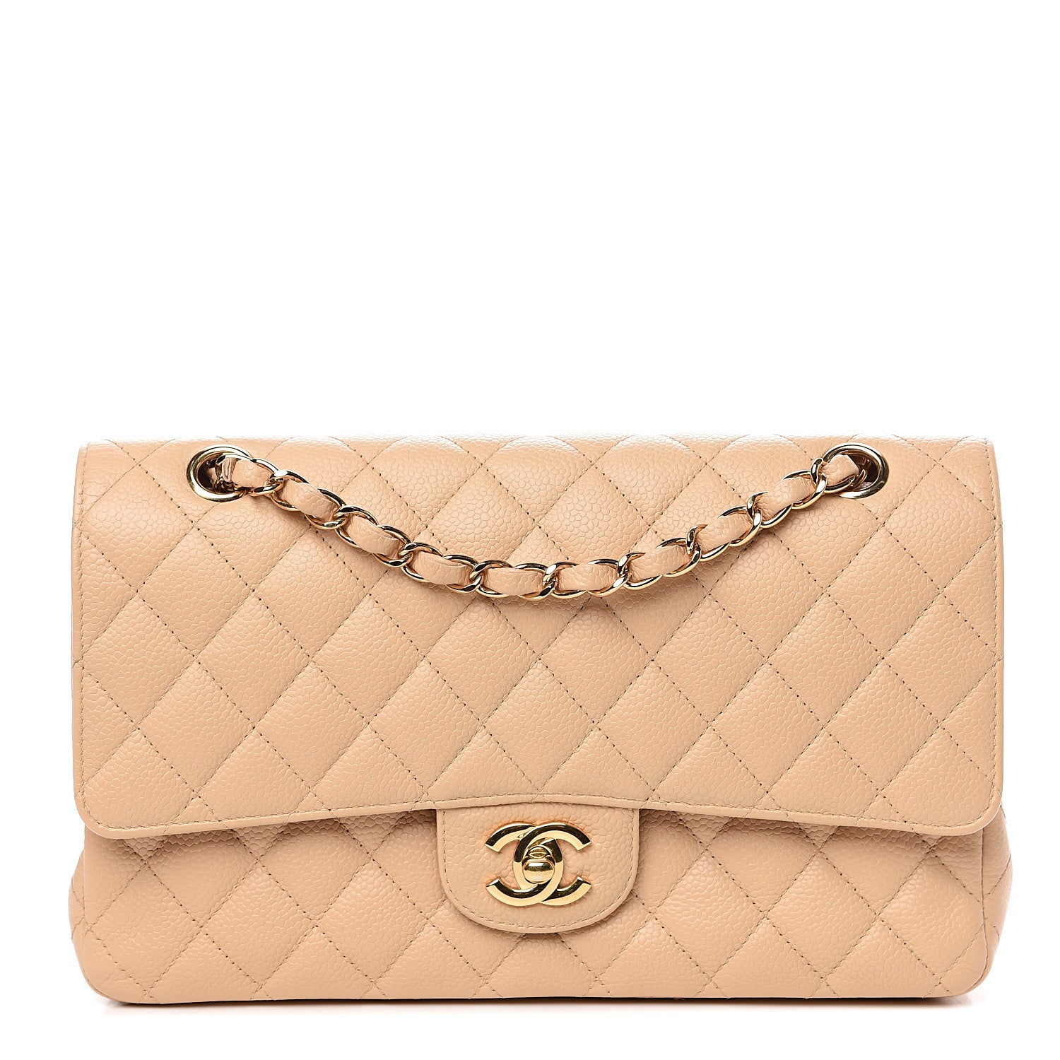 Chanel Caviar Quilted Medium Double Flap Beige 1 of 11