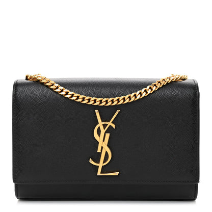 Saint Laurent Grain De Poudre Small Monogram Kate Satchel Black 1 of 10
