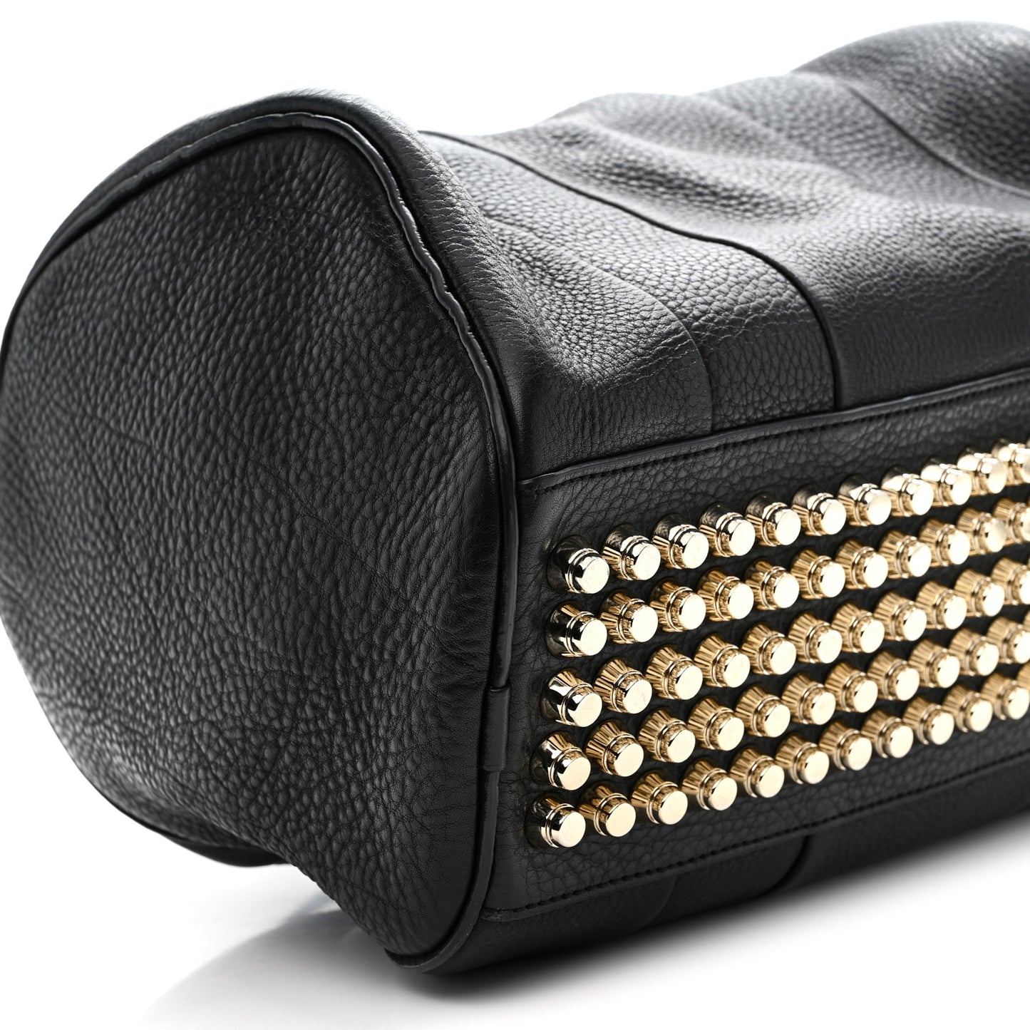 Pebbled Lambskin Rocco Black Pale Gold Hardware