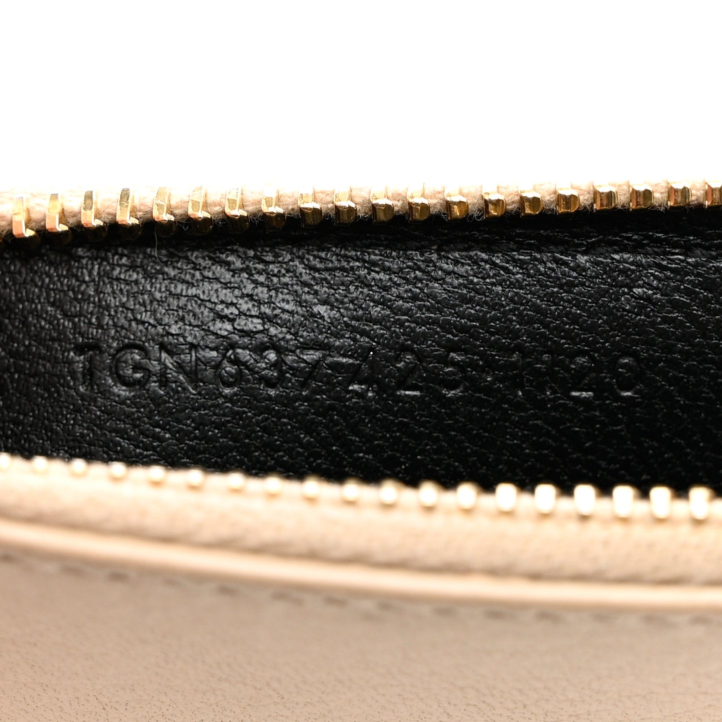 Grained Calfskin Monogram 5 Fragments Zip Pouch Card Holder Beige