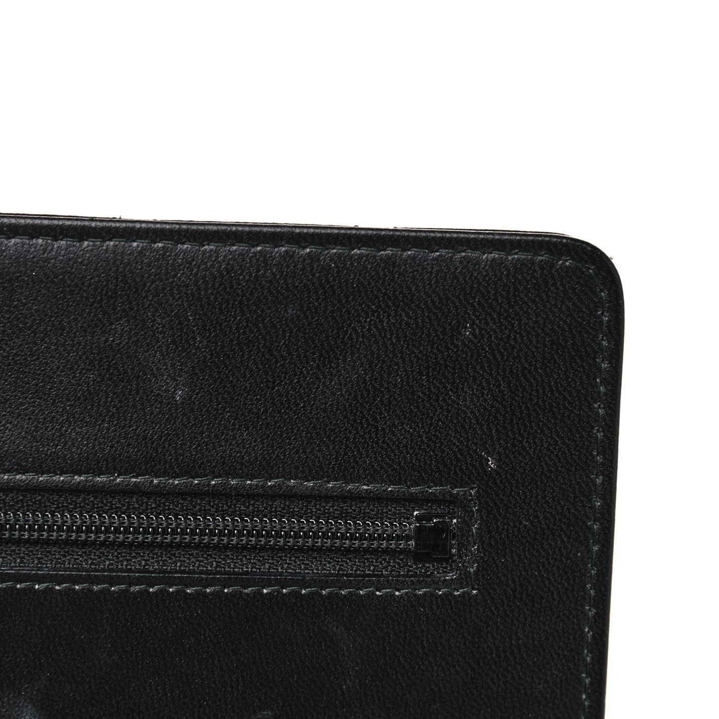 Lambskin Quilted Trendy CC Wallet On Chain WOC Black