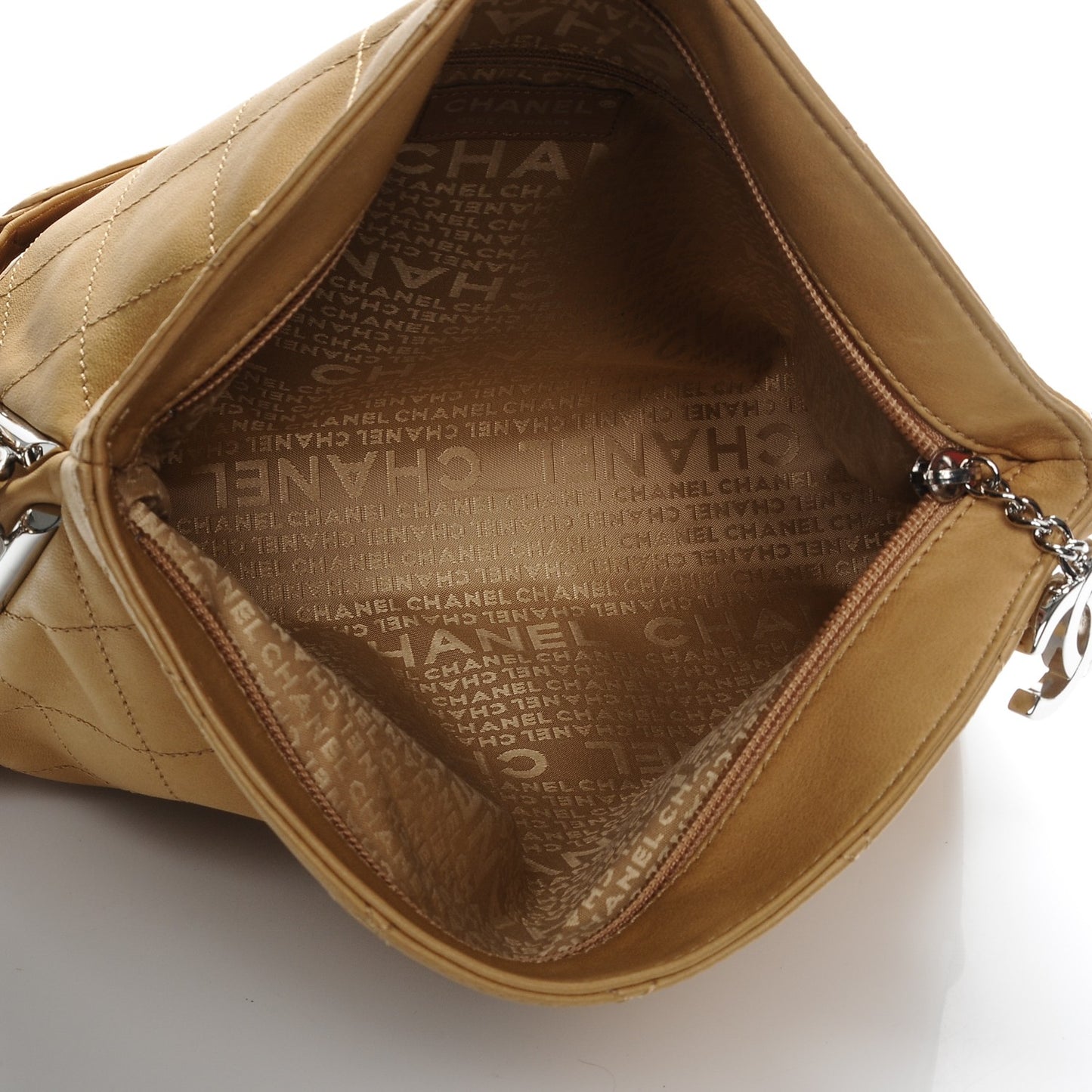 Lambskin Stitched Medium Ultimate Soft Tote Beige