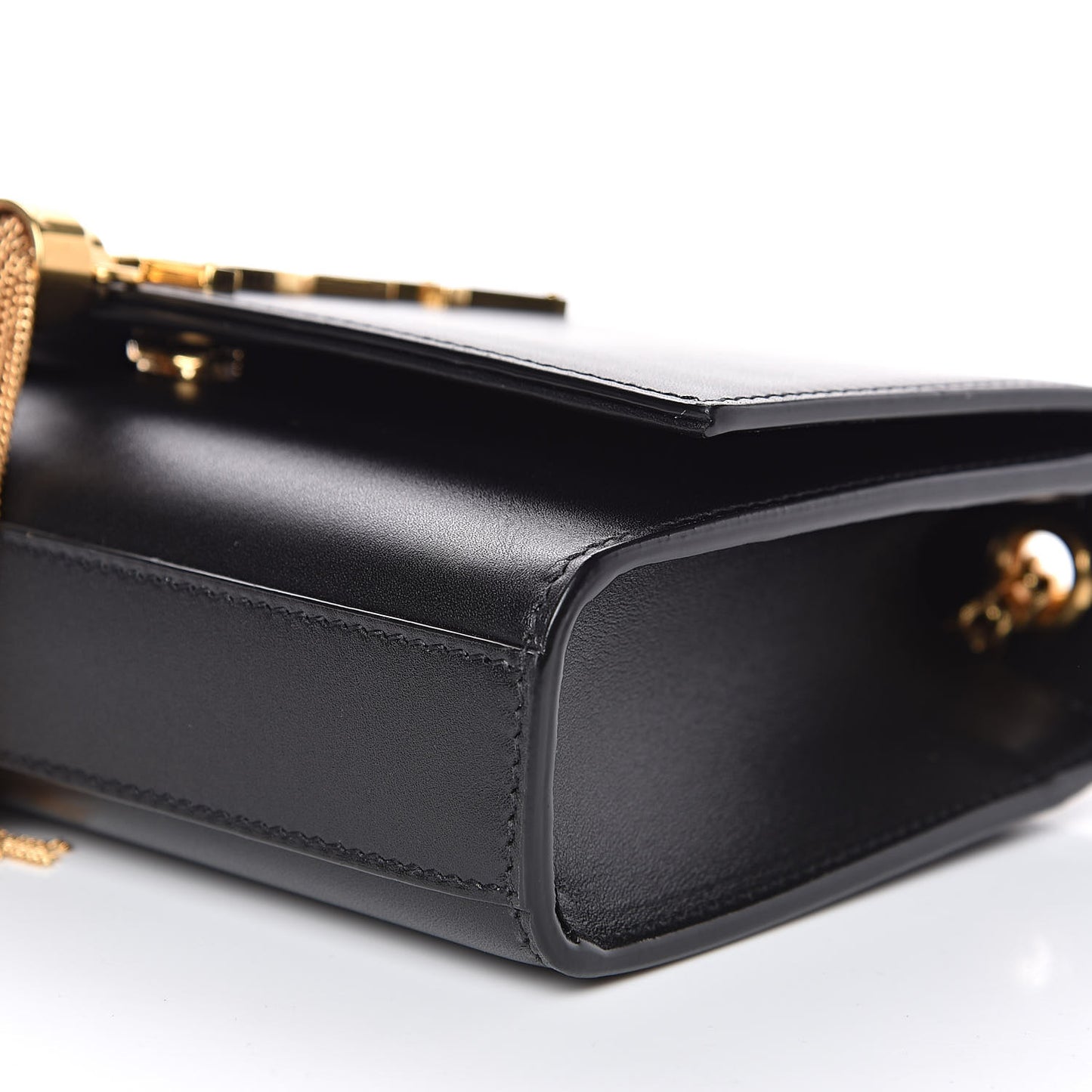 Calfskin Small Classic Monogram Kate Tassel Satchel Black