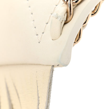 Chanel Calfskin Quilted Fringe Small Shopping Bag White 13 of 13