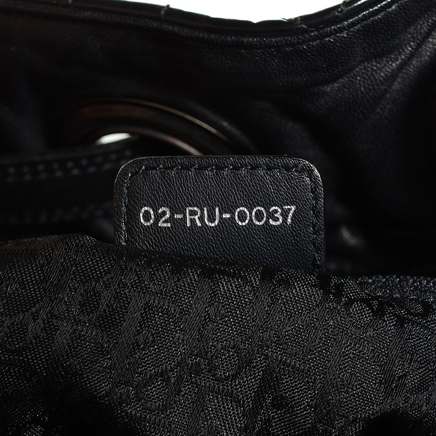 Vinyl Cannage Drawstring Tote Black