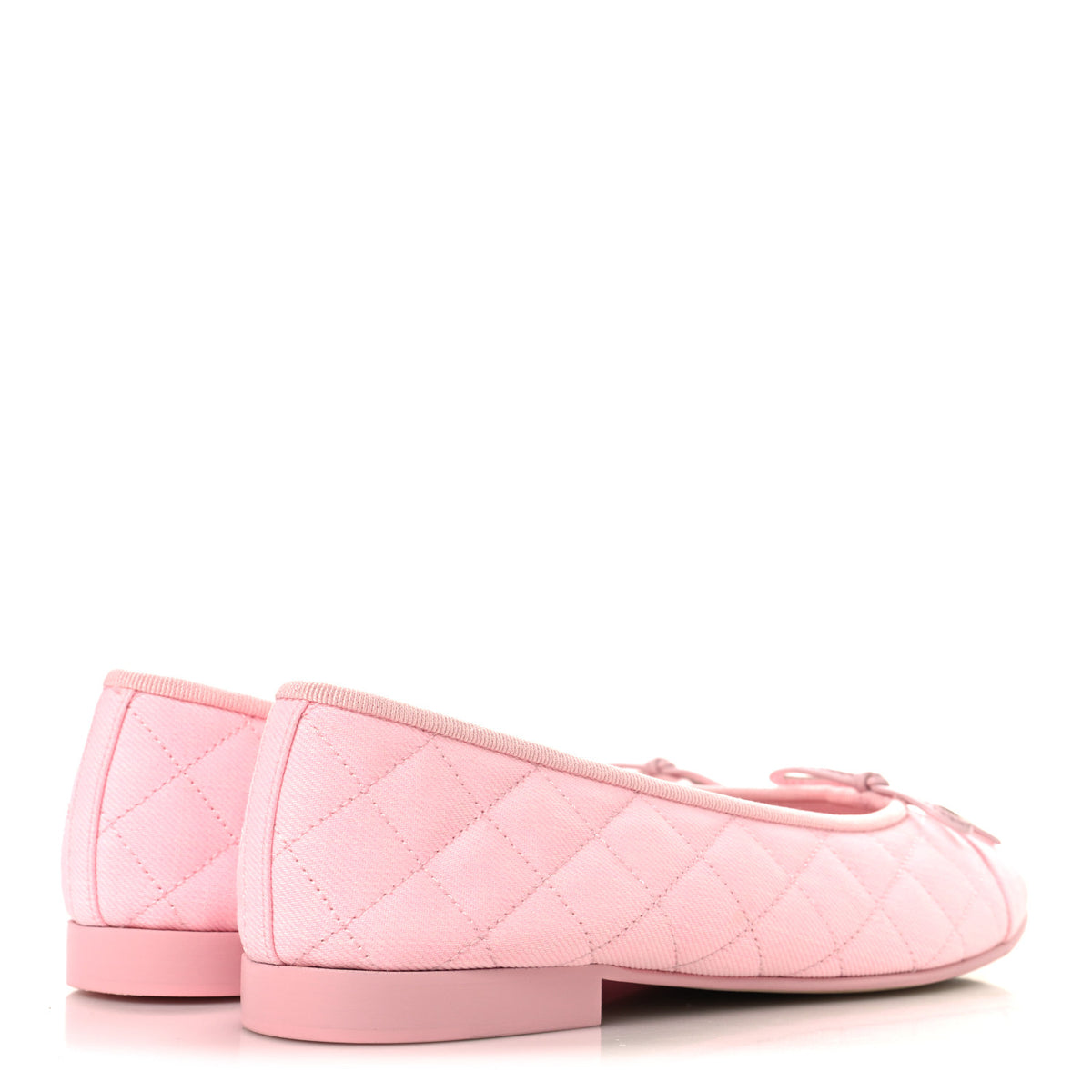 Chanel Denim CC Cap Toe Ballerina Flats 37.5 Light Pink 5 of 10