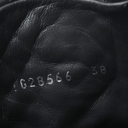 Chanel Calfskin Quilted Biker Boots 38 Black 8 of 8