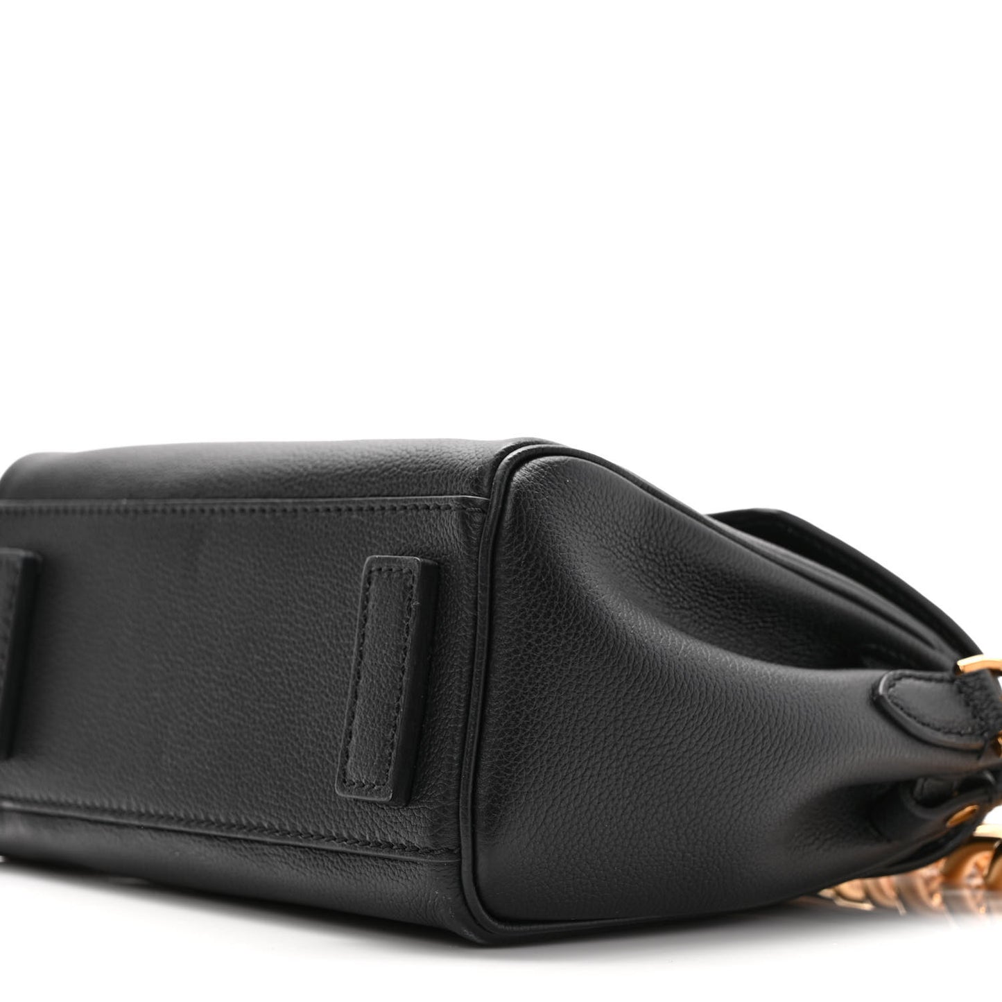Grained Calfskin Small La Medusa Top Handle Bag Black