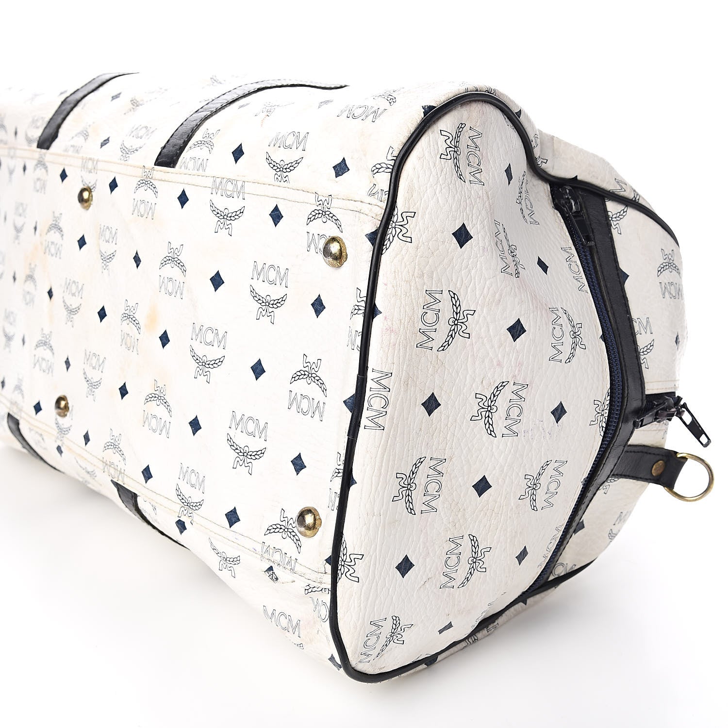 MCM Visetos Weekender Duffle Bag White 9 of 18