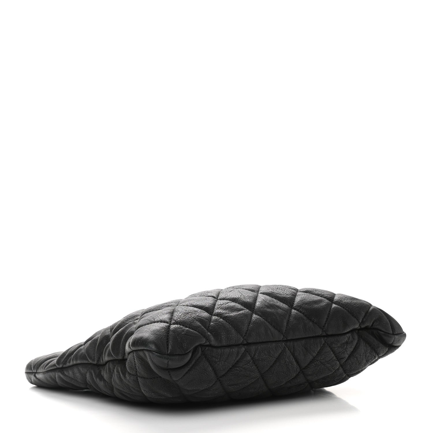 Chanel Crumpled Lambskin Quilted CC Shopping Tote Black 3 of 8