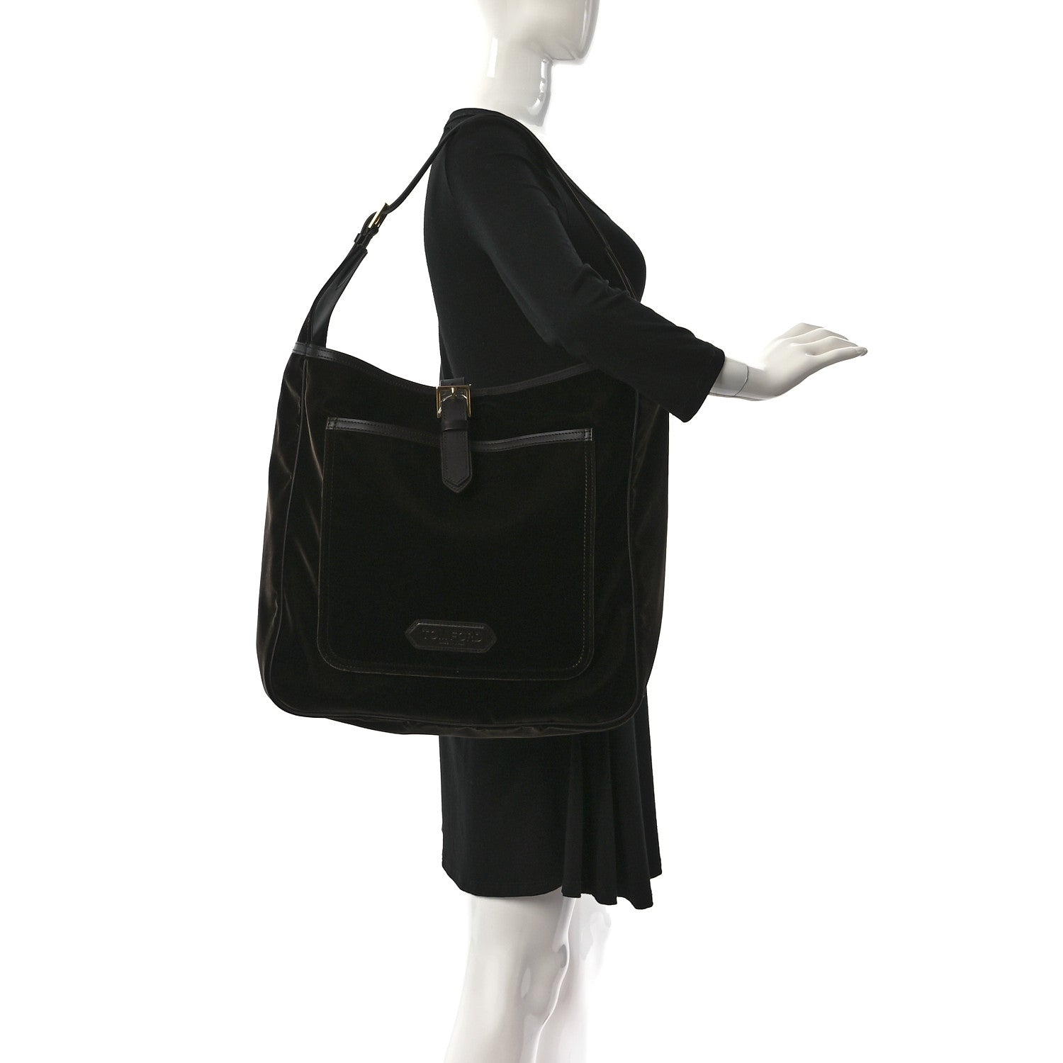 Tom Ford Velvet Calfskin Tote Bag Black 2 of 10