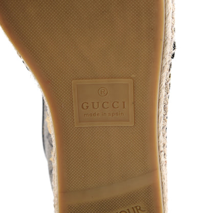 Gucci GG Supreme Monogram Bees Espadrille Flats 38.5 Beige Ebony Oro Black 7 of 7