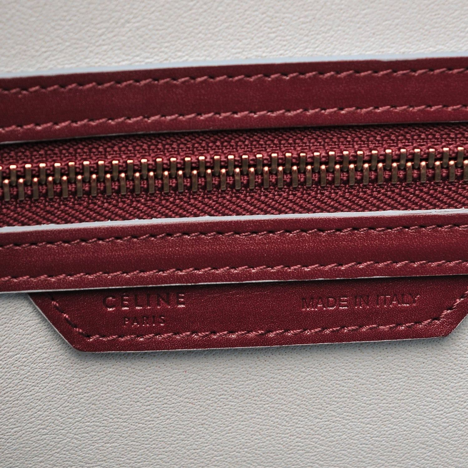 Celine Palmelato Mini Luggage Burgundy Azur Blue 6 of 7
