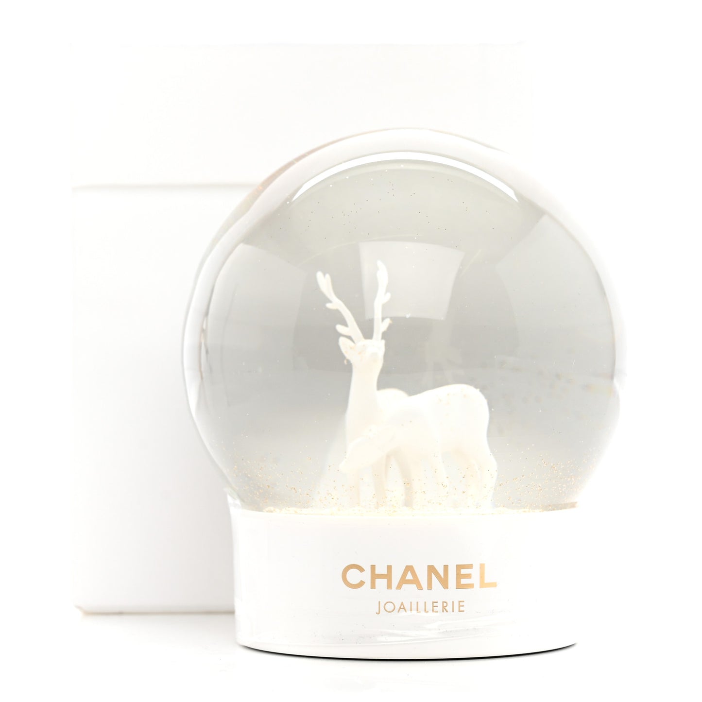 Glass Joaillerie Deer Christmas Snow Globe
