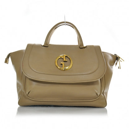 Gucci Calfskin Medium 1973 Top Handle Satchel Camelia 1 of 2