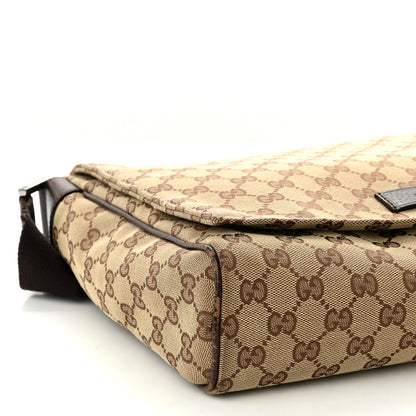 Gucci Monogram Small Flap Messenger Bag Beige Dark Brown 9 of 13