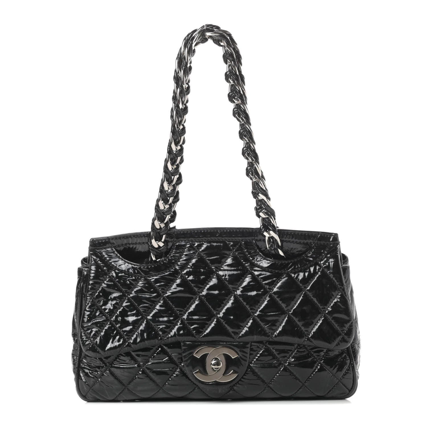 Chanel Patent Quilted Day Glo Flap Bag Black 1 of 12