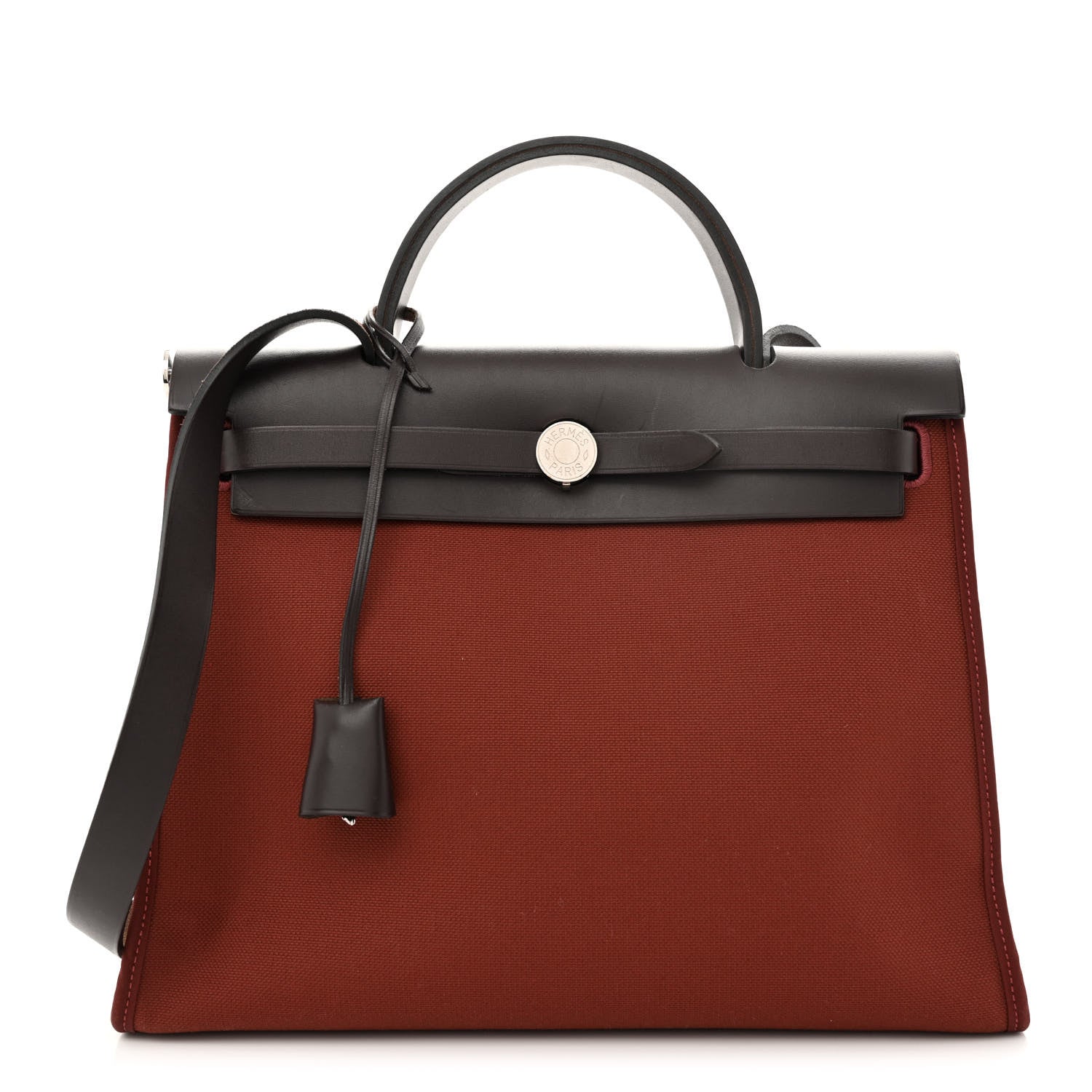 Hermes Vache Hunter Toile Herbag 31 PM Rouge H Ebene 3 of 12